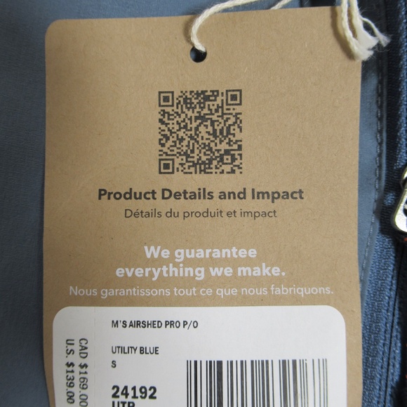 Patagonia Men's Airshed Pro Pullover Utility Blue UTB 24192FA24 Size S - Picture 6 of 12